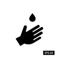 Hand Wash Icon, Hand Wash Sign/Symbol Silhouette Vector Royalty Free Stock Photo