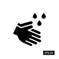 Hand Wash Icon, Hand Wash Sign/Symbol Silhouette Vector Royalty Free Stock Photo