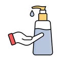 Hand wash Outline with Fill Color Vector icon which can easily modify or edit