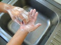 Hand wash on the sink