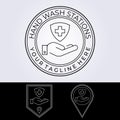 Hand wash stations, point logo icon symbol tag vector illustration design