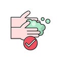 Hand wash vector colour line  icon Royalty Free Stock Photo