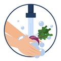 Hand washing beet vector isolated. Wash fruits