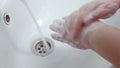 Hand washing epidemic hysteria woman rubbing soap