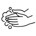 Hand washing icon doodle drawing Royalty Free Stock Photo