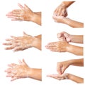 Hand washing medical procedure step by step.