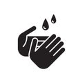 Hand washing sanitizer drop icon, Hand cleaning symbol to prevention against bacteria, viruses, flu, coronavirus