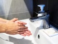 Hand washing soap cleaning health care human asian woman Royalty Free Stock Photo