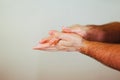 Hand washing with soap for the prevention of germs, bacteria, viruses.Close-up