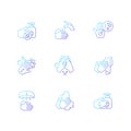 Hand washing steps gradient linear vector icons set Royalty Free Stock Photo