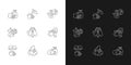 Hand washing steps linear icons set for dark and light mode Royalty Free Stock Photo