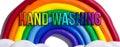 Hand washing theme with a clay rainbow