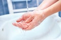 Hand washing under runnig water Royalty Free Stock Photo