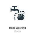 Hand washing vector icon on white background. Flat vector hand washing icon symbol sign from modern cleaning collection for mobile Royalty Free Stock Photo