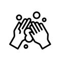 Hand washing vector illustration, Hygiene line style icon