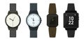 Hand watch clock in a flat design. Watch for businessman, smart watch and fashion clocks