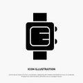 Hand Watch, Clock, School solid Glyph Icon vector Royalty Free Stock Photo
