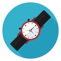 Hand watch icon in flat design.