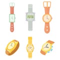 Hand watch icon set, cartoon style