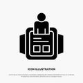 Hand Watch, Man, Time, Technology solid Glyph Icon vector Royalty Free Stock Photo