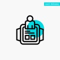 Hand Watch, Man, Time, Technology turquoise highlight circle point Vector icon