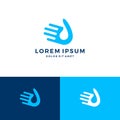 hand water drop logo Royalty Free Stock Photo