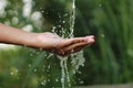 Hand water drop scene Royalty Free Stock Photo