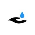 Hand water drop vector design template illustration Royalty Free Stock Photo