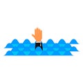 Hand from water need rescue help vector