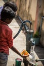 Hand water pump - retro style (old water pump) Royalty Free Stock Photo