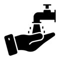 Hand with water tap showing concept of wudhu vector, easy to use icon