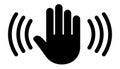 Hand wave icon, motion sensor pictogram