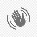 Hand waving vector icon hello or goodbye gesture