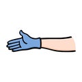 Hand wearing medical glove illustration
