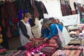 Hand Weawed Textiles at the Tarabuco Market, Bolivia Royalty Free Stock Photo