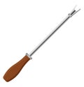 Hand weeder with wooden handle, icon