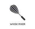 Hand Whisk Dough Mixer Glyph Vector Element or Icon