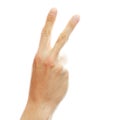 Hand white peace sign Royalty Free Stock Photo
