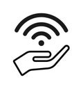 Hand and free wifi icon