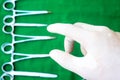 Hand will take surgical instruments