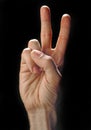 Hand win sign Royalty Free Stock Photo