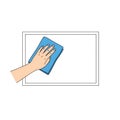 Hand Wiping Surface with Cloth Royalty Free Stock Photo