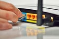 Wireless Routers and Networking Cable Royalty Free Stock Photo