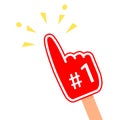 Hand witch fan foam finger icon. Royalty Free Stock Photo