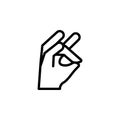 Hand wolf gesture outline icon. Element of hand gesture illustration icon. signs, symbols can be used for web, logo, mobile app, Royalty Free Stock Photo