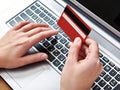 Hand of a woman with credit card Royalty Free Stock Photo