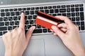 Hand of a woman with credit card Royalty Free Stock Photo