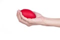 Hand of woman holding stress ball