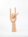 Hand of wood doll make fingers to meaning