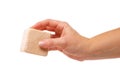 Hand with wooden block